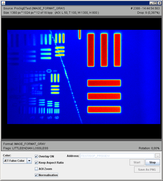 Screenshot of slit grid image, no AOI zooming, aspect ratio maintained